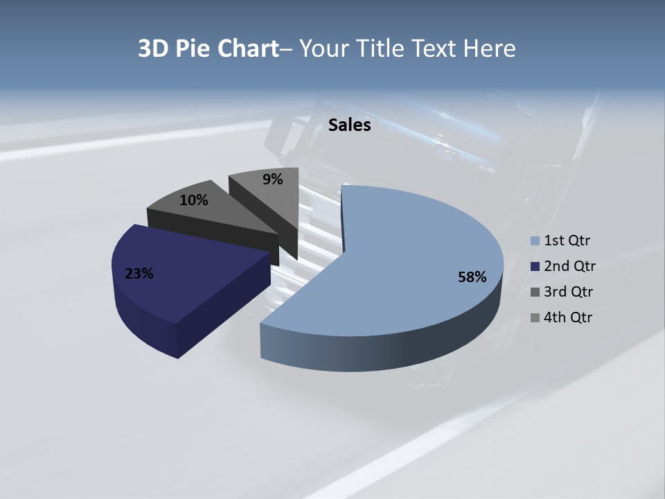 A Blue Semi Truck Driving Down A Highway PowerPoint Template
