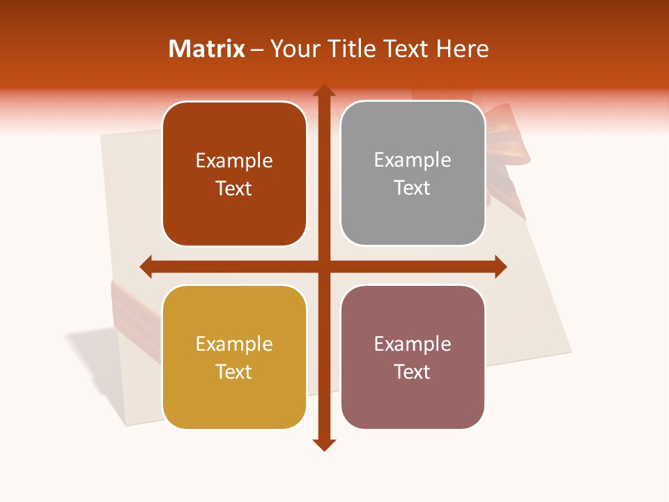 A White Card With A Brown Bow On It PowerPoint Template