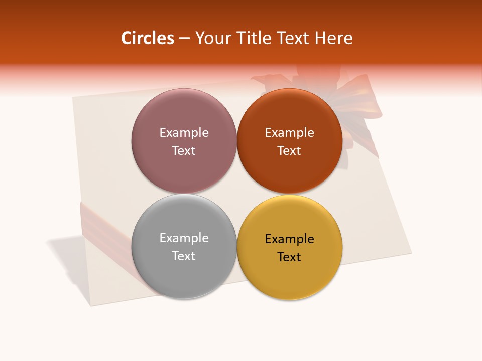 A White Card With A Brown Bow On It PowerPoint Template