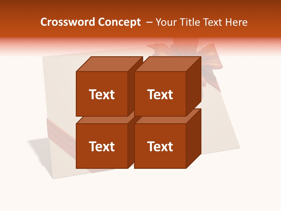 A White Card With A Brown Bow On It PowerPoint Template