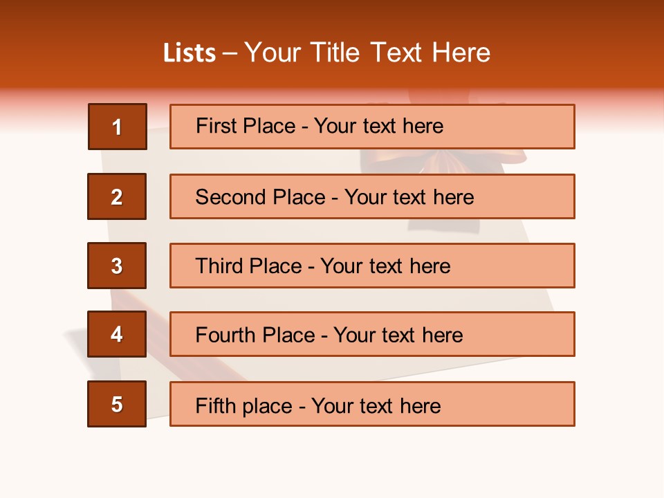 A White Card With A Brown Bow On It PowerPoint Template