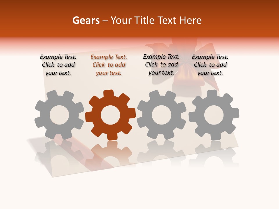 A White Card With A Brown Bow On It PowerPoint Template