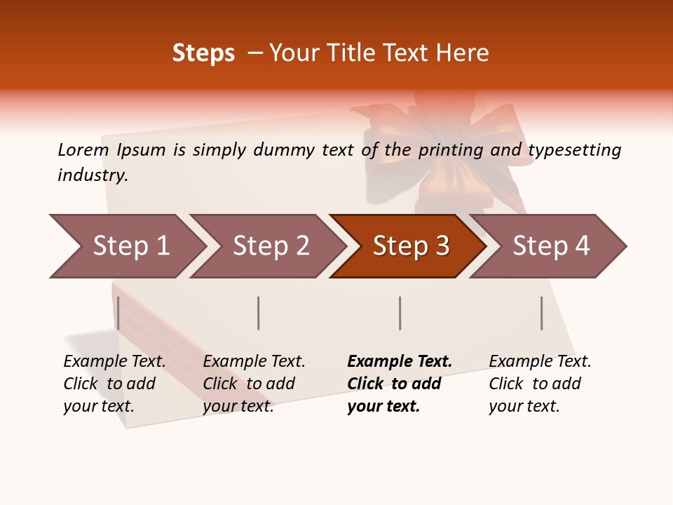 A White Card With A Brown Bow On It PowerPoint Template