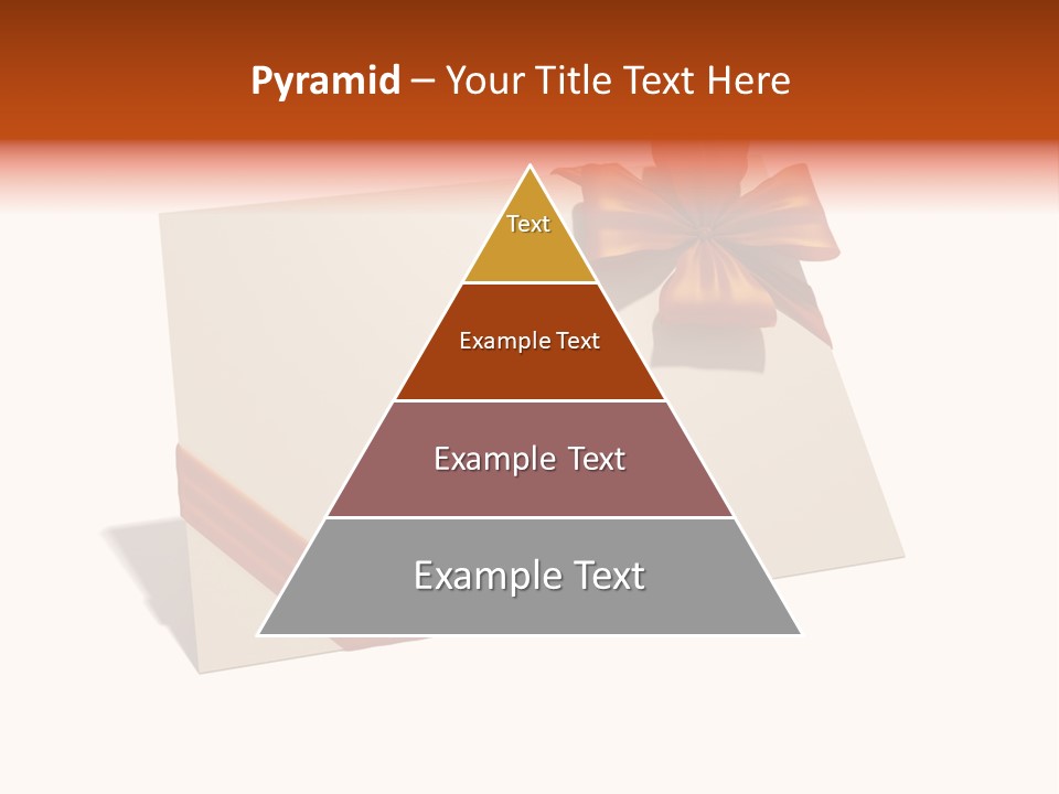 A White Card With A Brown Bow On It PowerPoint Template