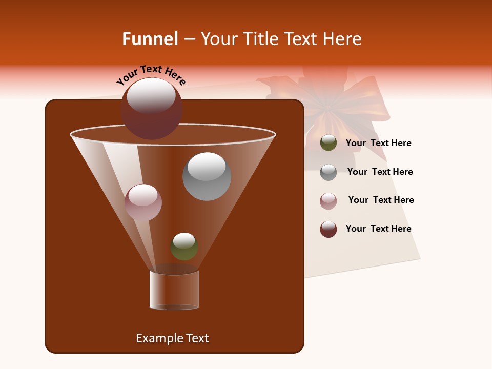 A White Card With A Brown Bow On It PowerPoint Template