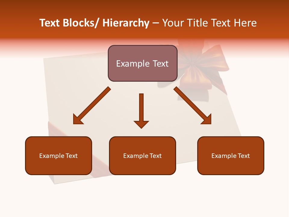 A White Card With A Brown Bow On It PowerPoint Template