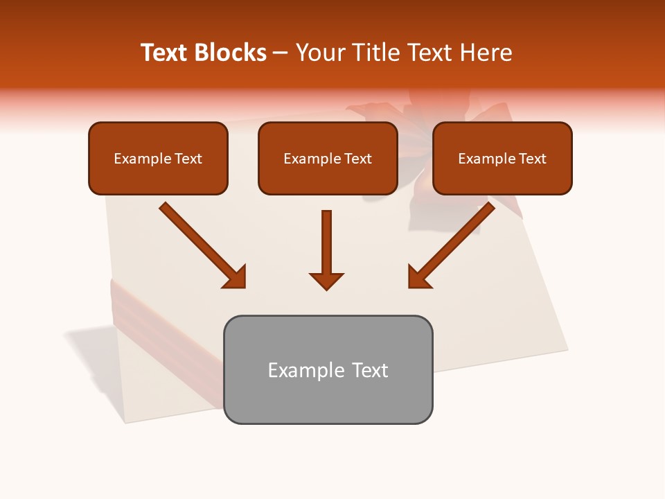 A White Card With A Brown Bow On It PowerPoint Template