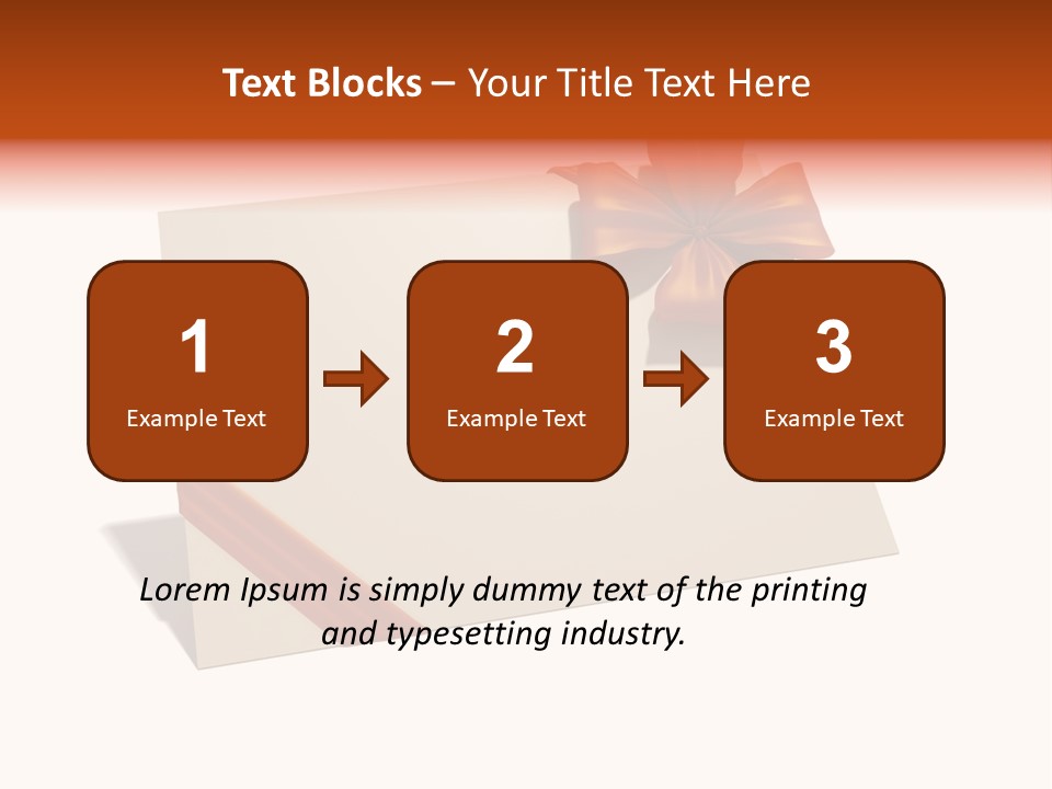 A White Card With A Brown Bow On It PowerPoint Template