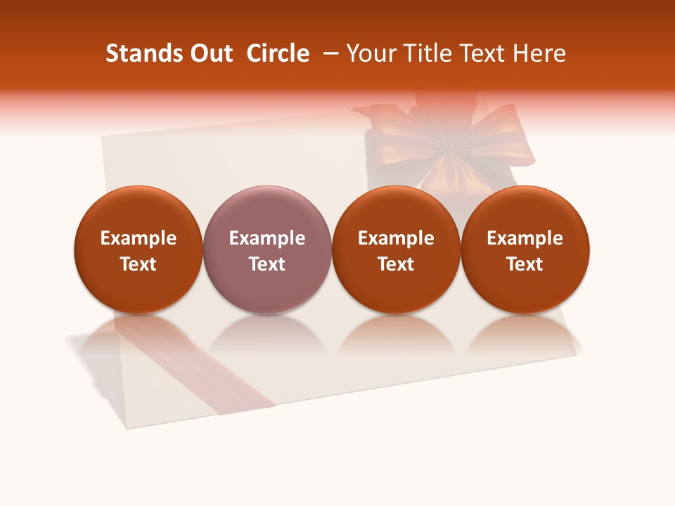 A White Card With A Brown Bow On It PowerPoint Template