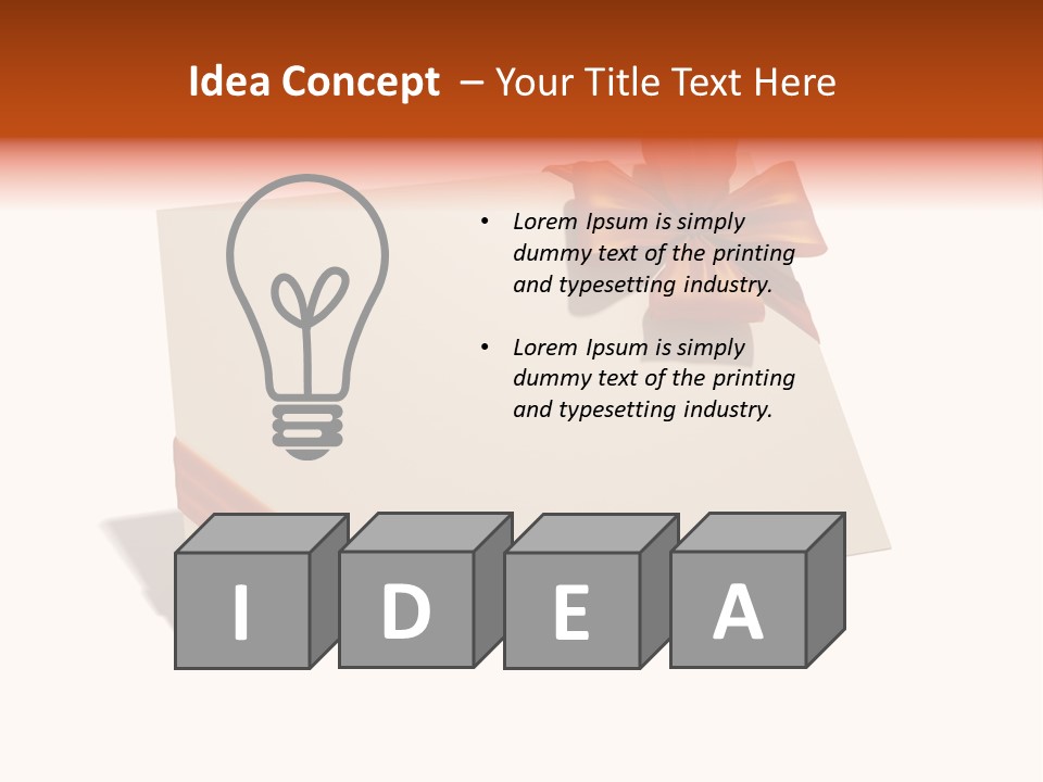 A White Card With A Brown Bow On It PowerPoint Template