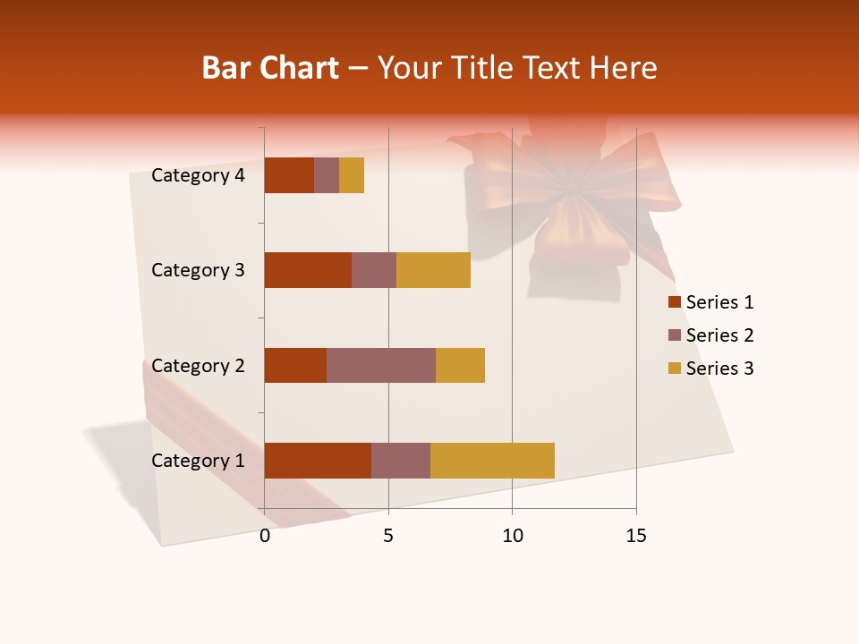 A White Card With A Brown Bow On It PowerPoint Template