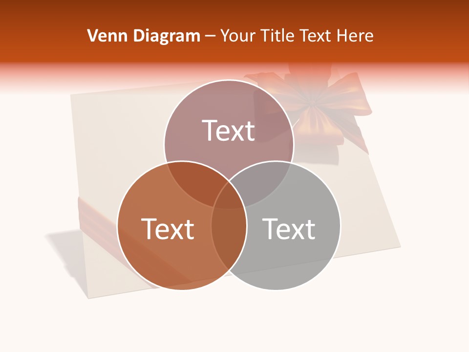 A White Card With A Brown Bow On It PowerPoint Template