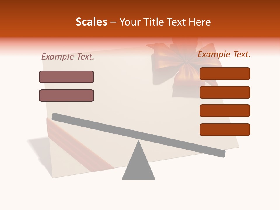 A White Card With A Brown Bow On It PowerPoint Template