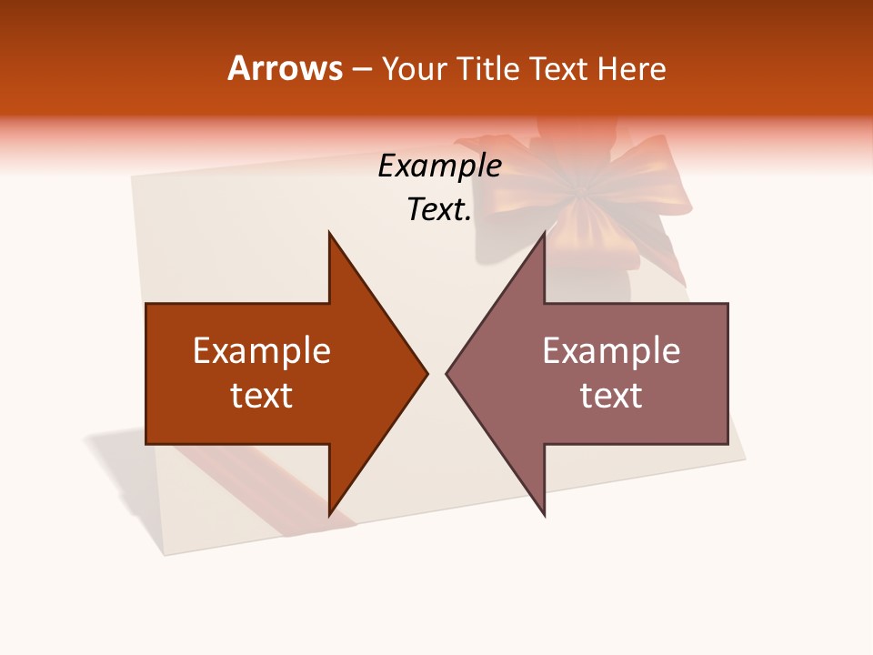 A White Card With A Brown Bow On It PowerPoint Template