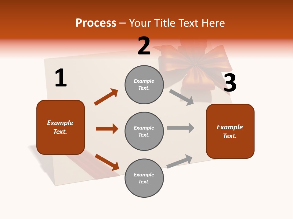 A White Card With A Brown Bow On It PowerPoint Template