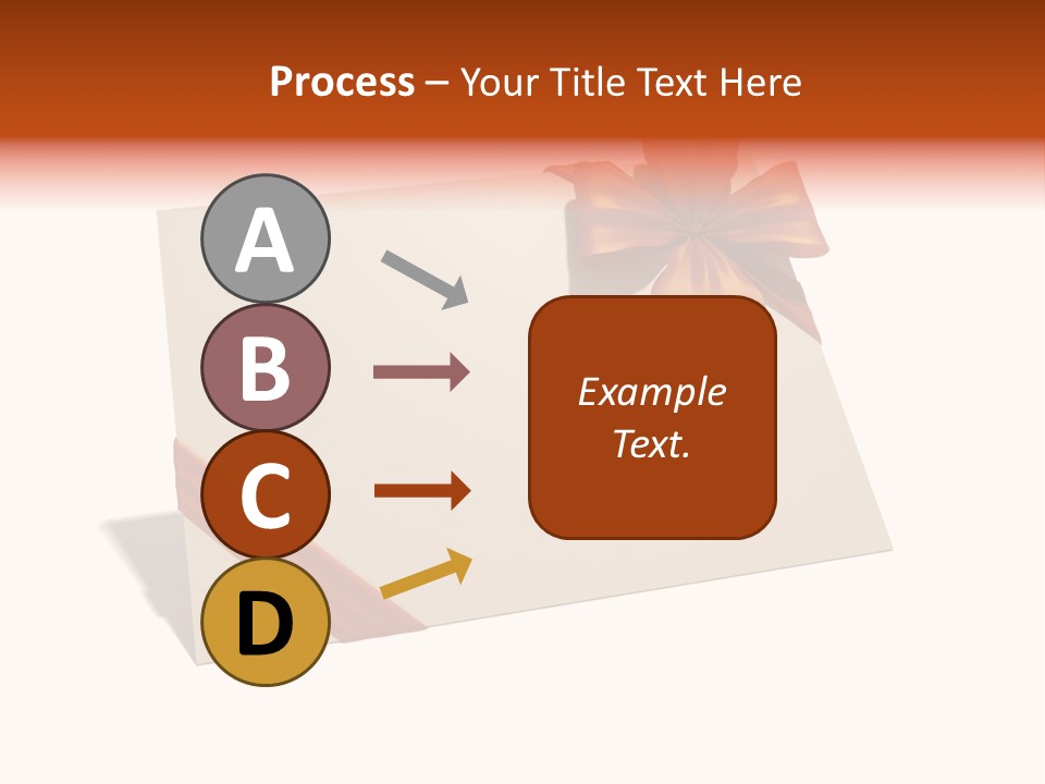 A White Card With A Brown Bow On It PowerPoint Template