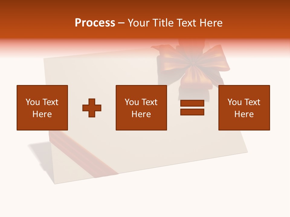 A White Card With A Brown Bow On It PowerPoint Template