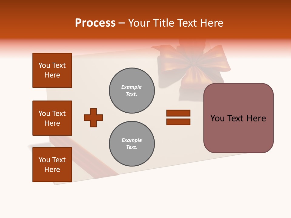 A White Card With A Brown Bow On It PowerPoint Template