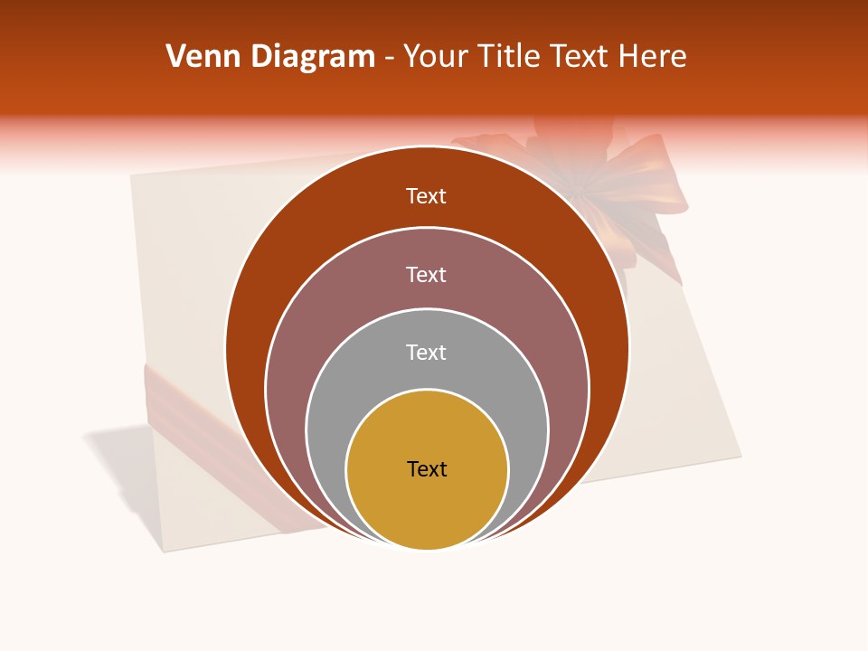 A White Card With A Brown Bow On It PowerPoint Template