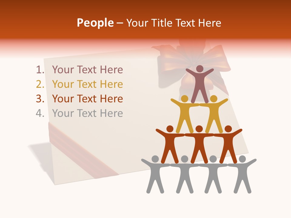 A White Card With A Brown Bow On It PowerPoint Template