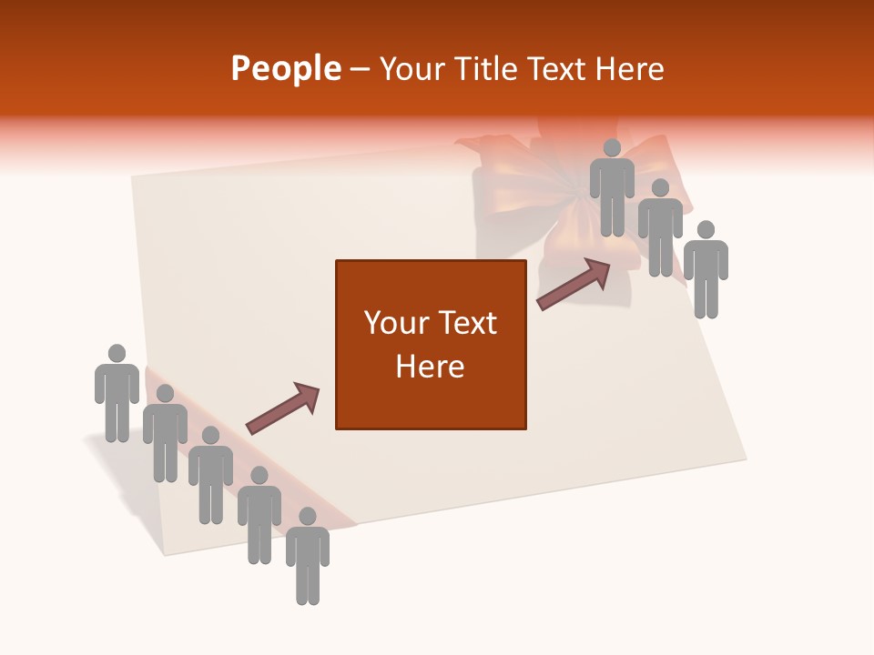 A White Card With A Brown Bow On It PowerPoint Template