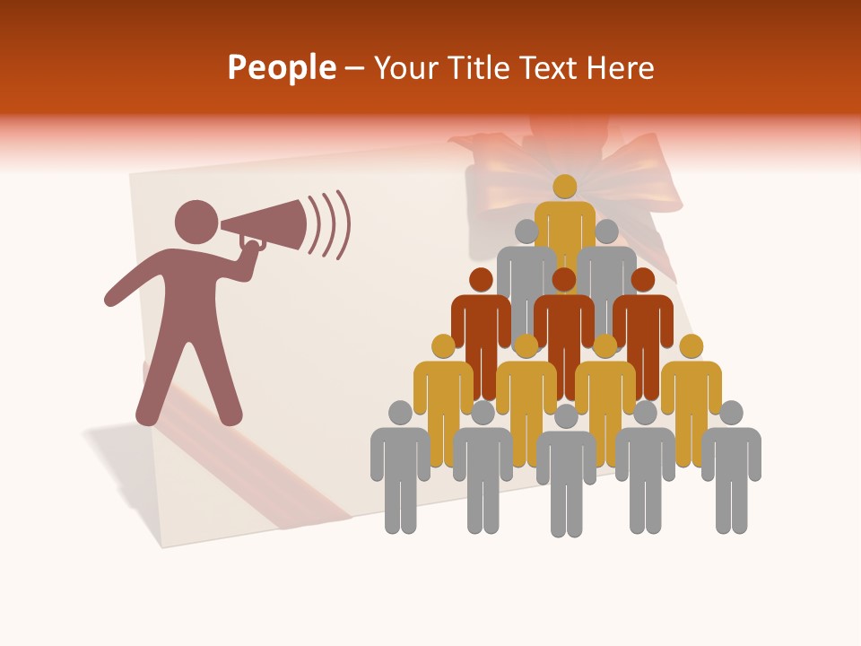 A White Card With A Brown Bow On It PowerPoint Template