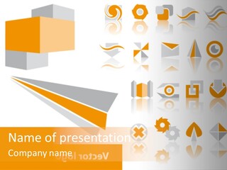 A White And Orange Presentation Is Shown PowerPoint Template