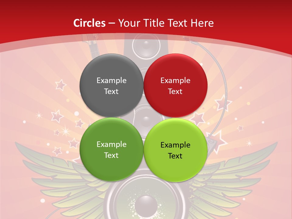 A Music Powerpoint Presentation With Speakers And Guitars PowerPoint Template