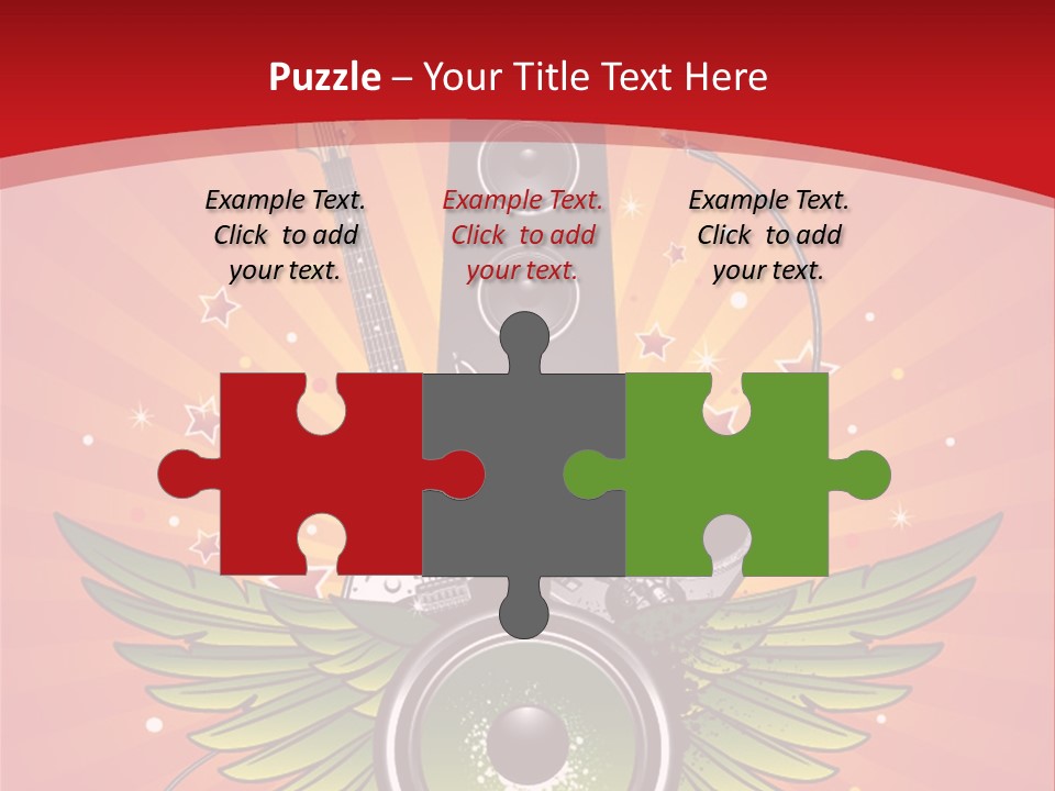 A Music Powerpoint Presentation With Speakers And Guitars PowerPoint Template