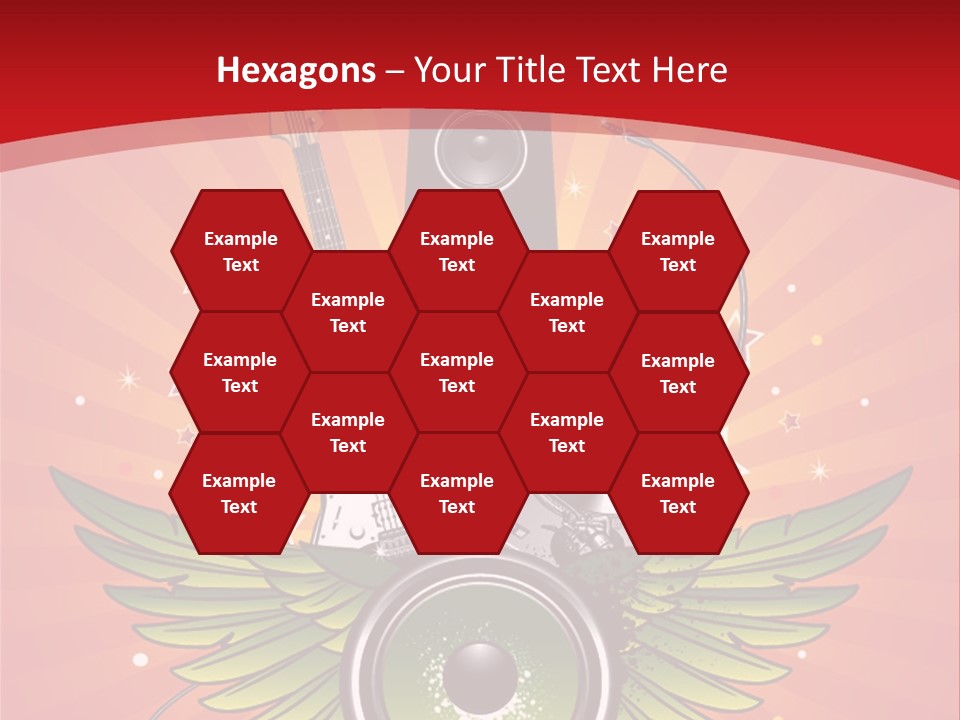 A Music Powerpoint Presentation With Speakers And Guitars PowerPoint Template