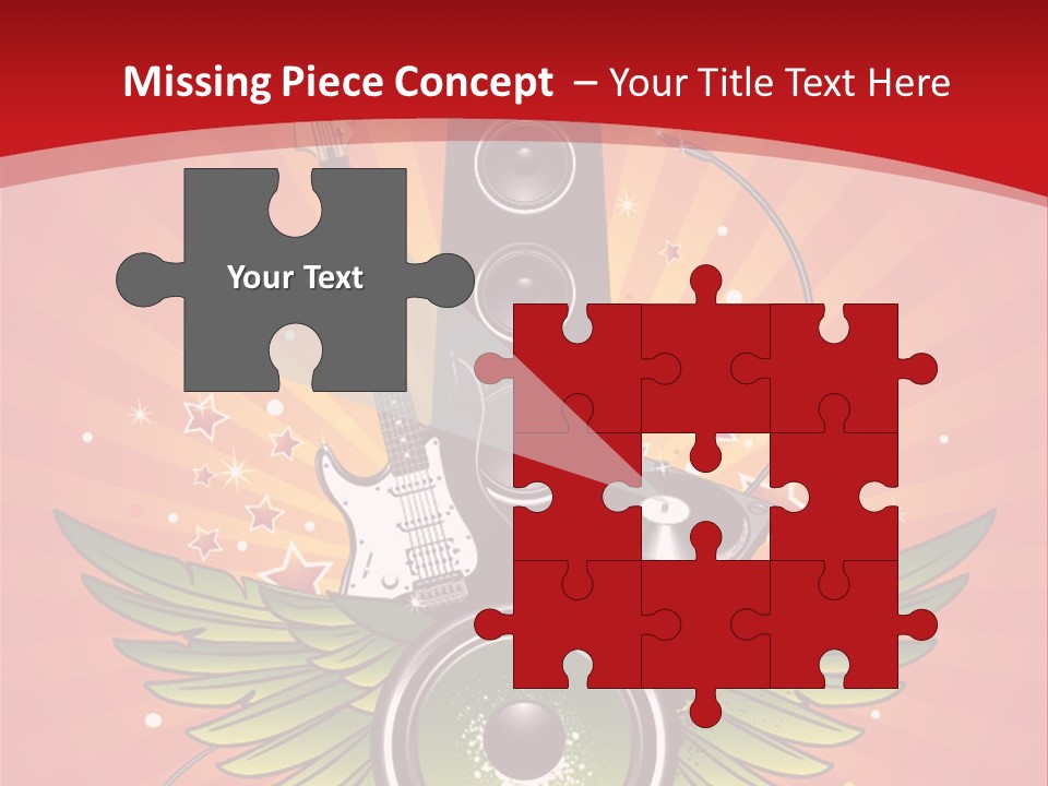 A Music Powerpoint Presentation With Speakers And Guitars PowerPoint Template