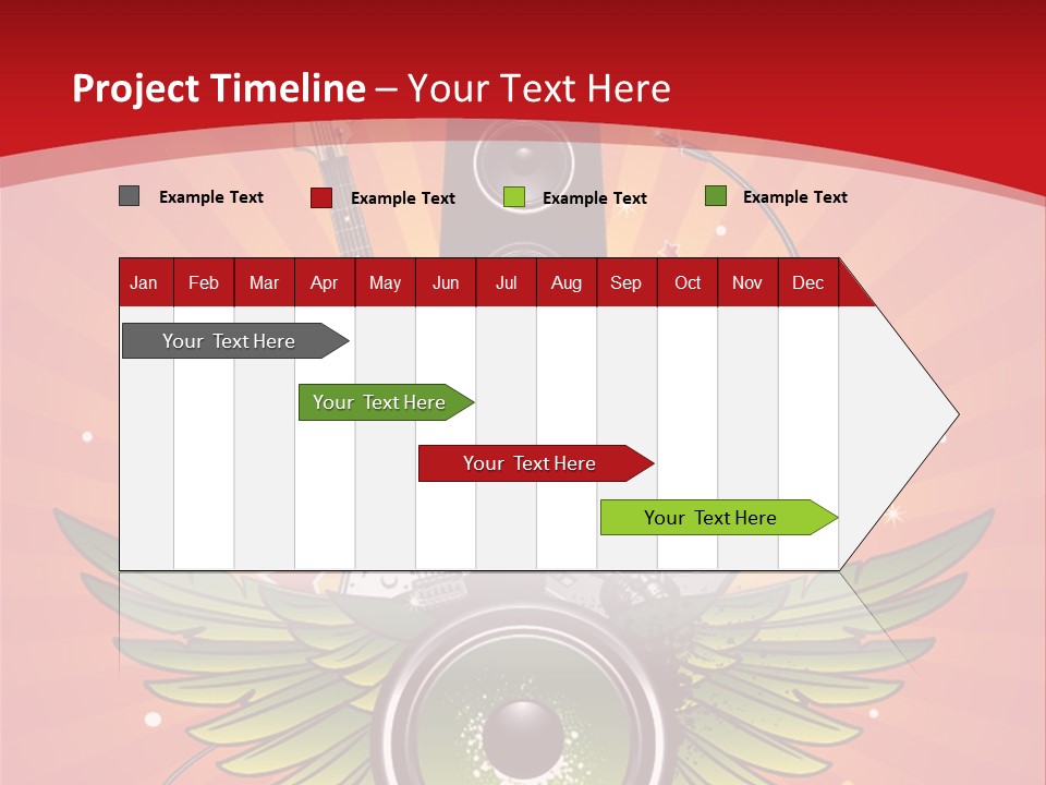 A Music Powerpoint Presentation With Speakers And Guitars PowerPoint Template