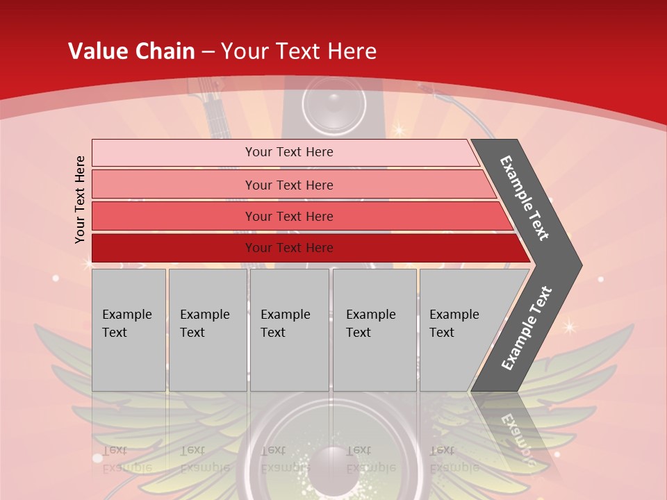 A Music Powerpoint Presentation With Speakers And Guitars PowerPoint Template