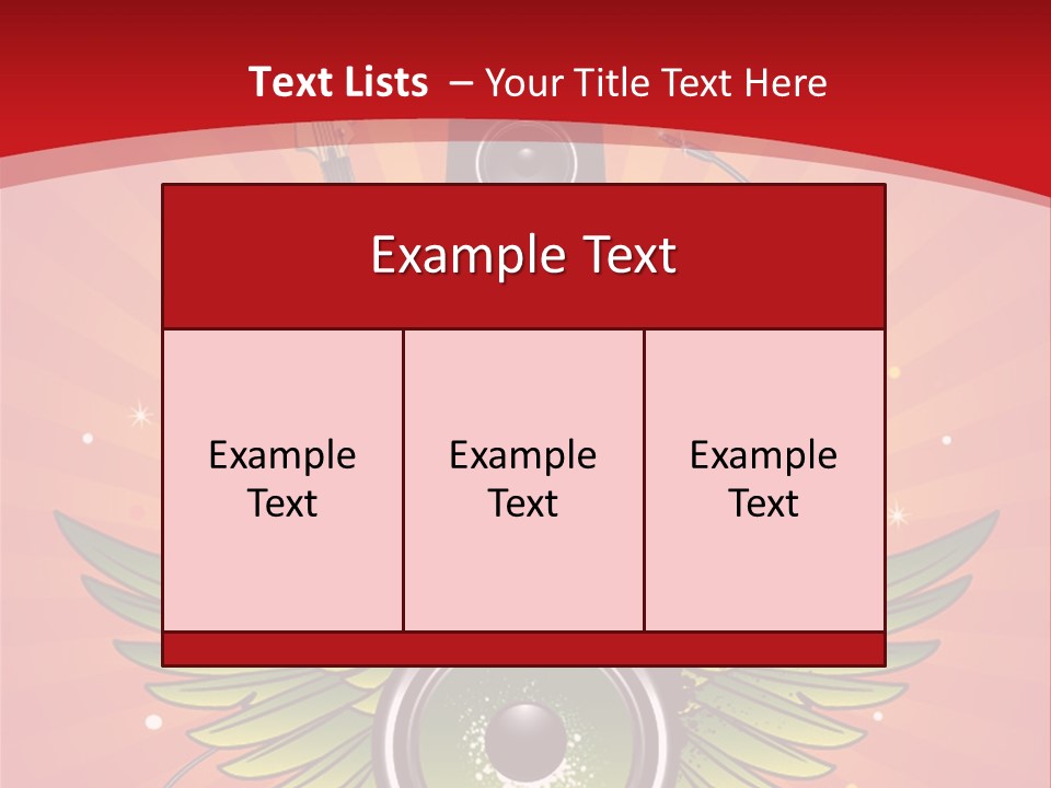 A Music Powerpoint Presentation With Speakers And Guitars PowerPoint Template