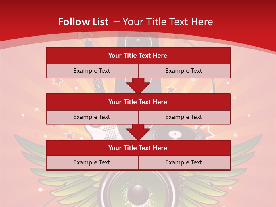 A Music Powerpoint Presentation With Speakers And Guitars PowerPoint Template