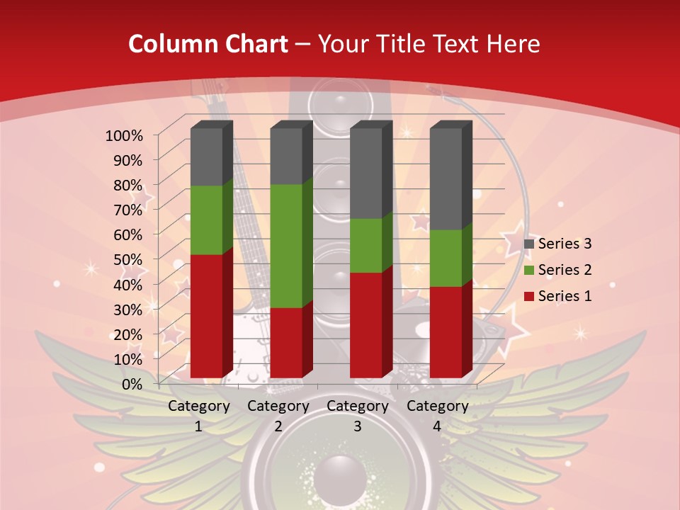 A Music Powerpoint Presentation With Speakers And Guitars PowerPoint Template