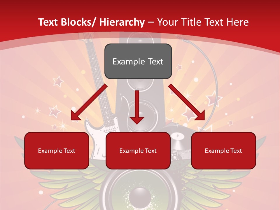 A Music Powerpoint Presentation With Speakers And Guitars PowerPoint Template