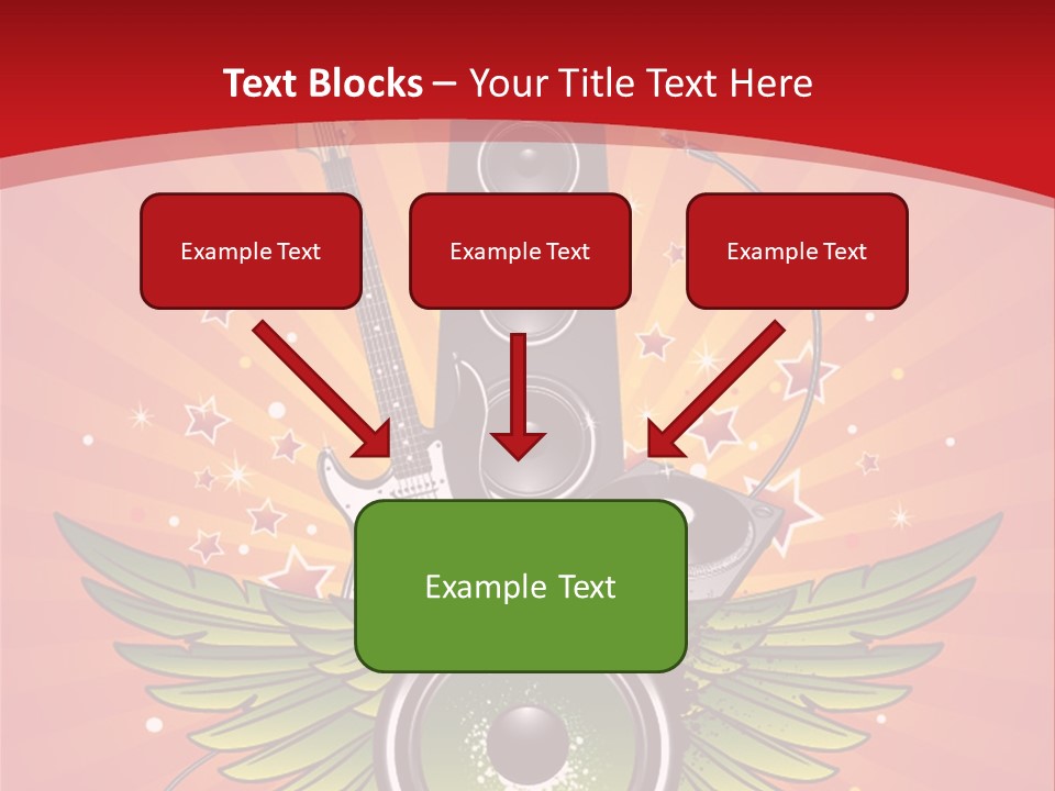 A Music Powerpoint Presentation With Speakers And Guitars PowerPoint Template