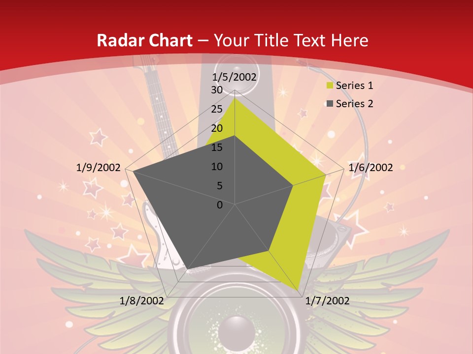 A Music Powerpoint Presentation With Speakers And Guitars PowerPoint Template