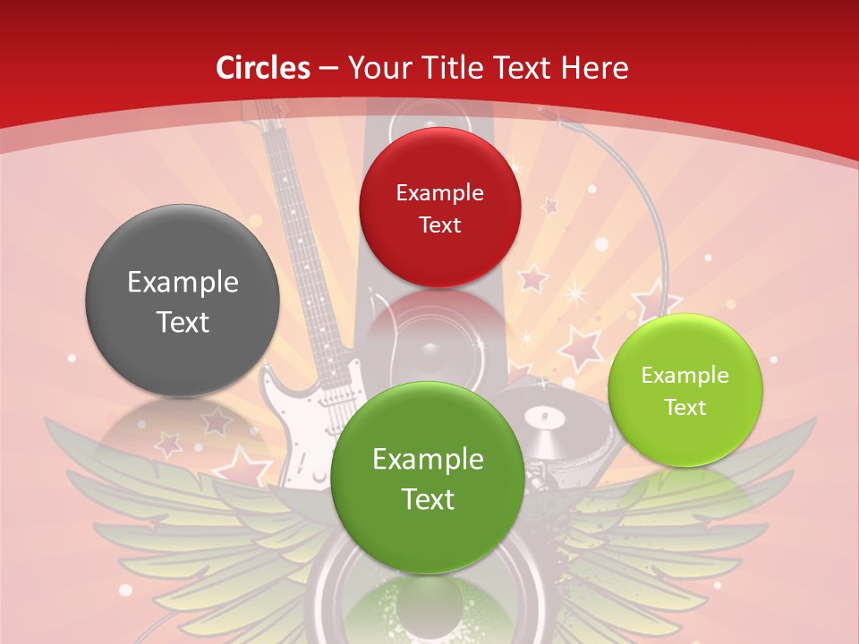 A Music Powerpoint Presentation With Speakers And Guitars PowerPoint Template