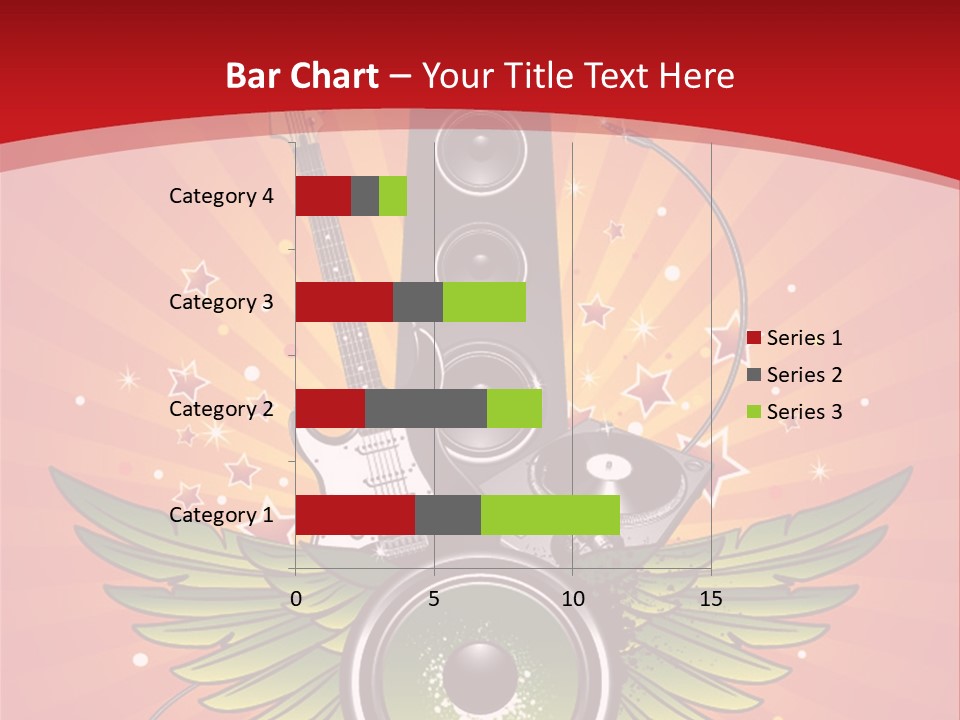 A Music Powerpoint Presentation With Speakers And Guitars PowerPoint Template
