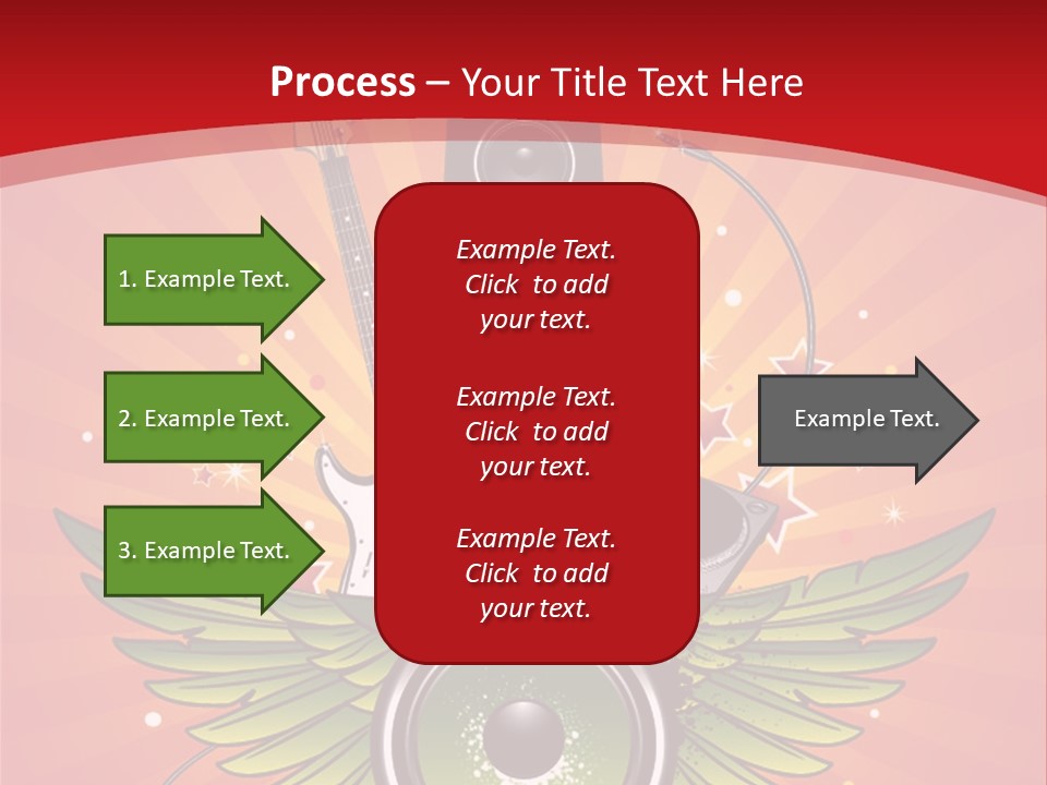 A Music Powerpoint Presentation With Speakers And Guitars PowerPoint Template