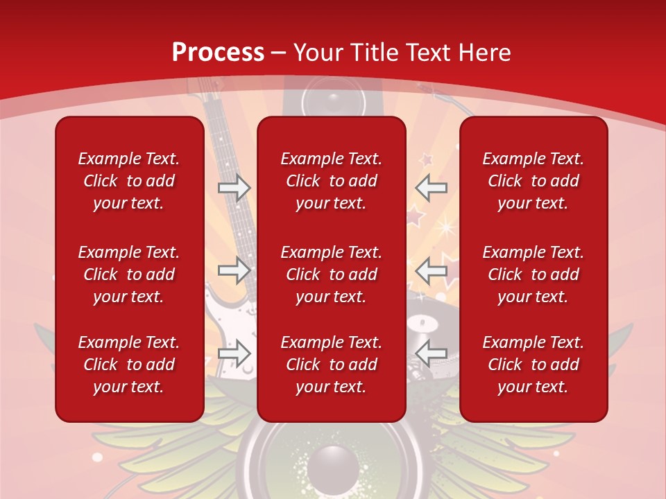 A Music Powerpoint Presentation With Speakers And Guitars PowerPoint Template