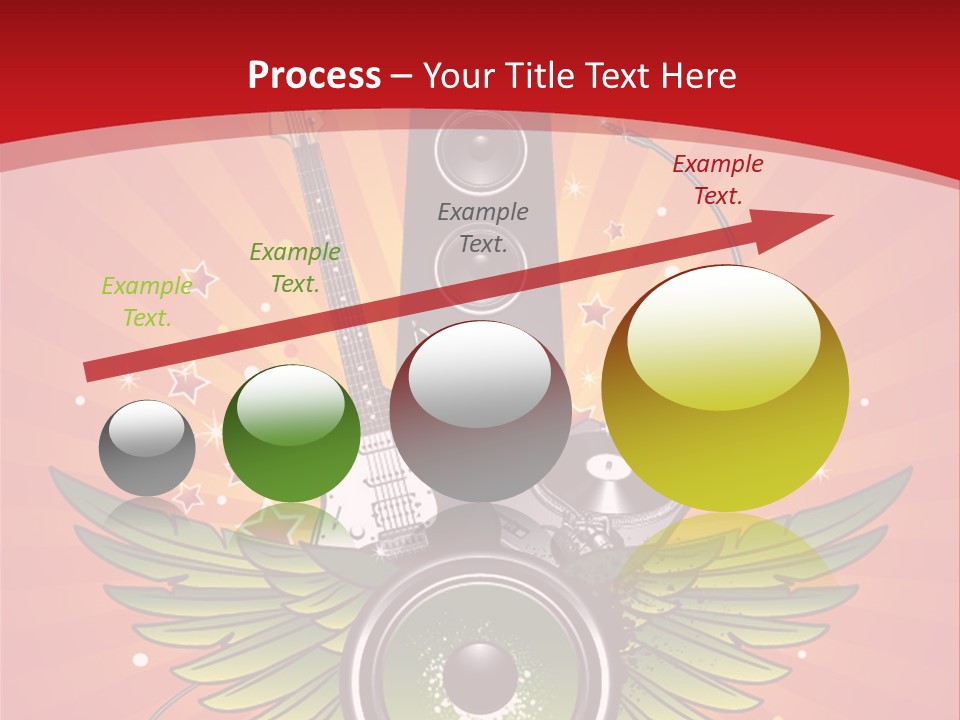 A Music Powerpoint Presentation With Speakers And Guitars PowerPoint Template