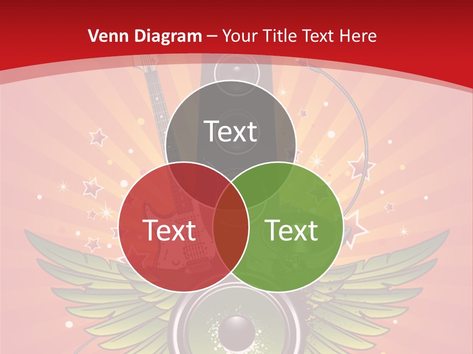 A Music Powerpoint Presentation With Speakers And Guitars PowerPoint Template