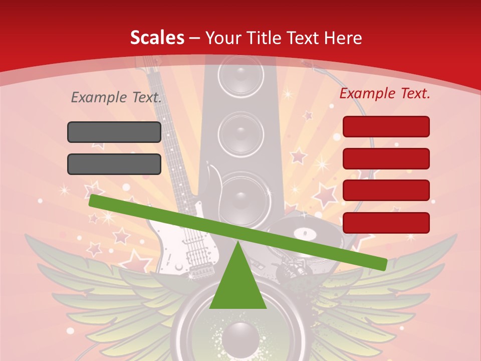 A Music Powerpoint Presentation With Speakers And Guitars PowerPoint Template