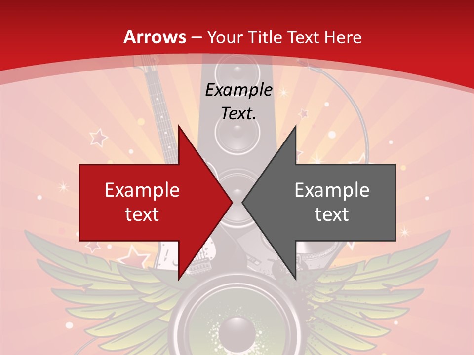 A Music Powerpoint Presentation With Speakers And Guitars PowerPoint Template