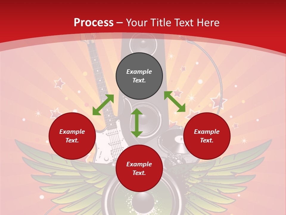 A Music Powerpoint Presentation With Speakers And Guitars PowerPoint Template