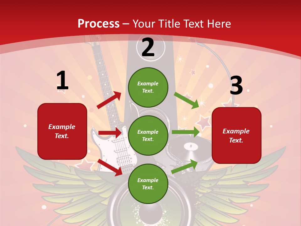 A Music Powerpoint Presentation With Speakers And Guitars PowerPoint Template