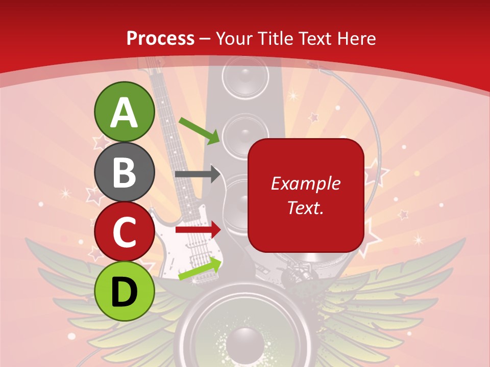 A Music Powerpoint Presentation With Speakers And Guitars PowerPoint Template